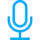 A blue microphone icon on a white background A blue microphone icon on a white background