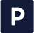 The letter p on a dark blue background