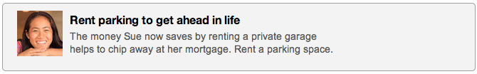 Rent parking to get ahead in life
