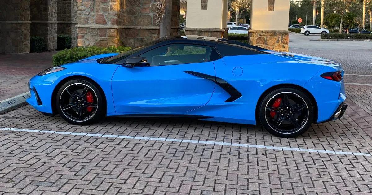 A Blue Ferrari Parked In A Private Rental Space With More Spaces Available For Other Vehicles A Blue Ferrari Parked In A Private Rental Space With More Spaces Available For Other Vehicles