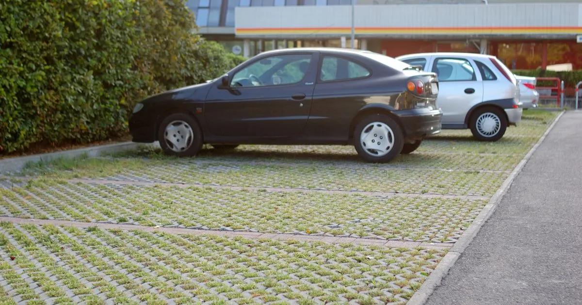 A Parking Lot With Permeable Pavement For Better Water Filtration