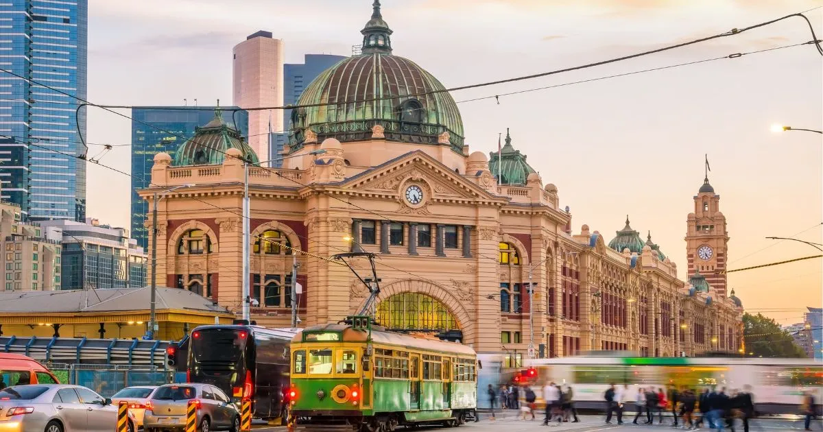 An Illustration Of Busy Melbourne Central Area An Illustration Of Busy Melbourne Central Area