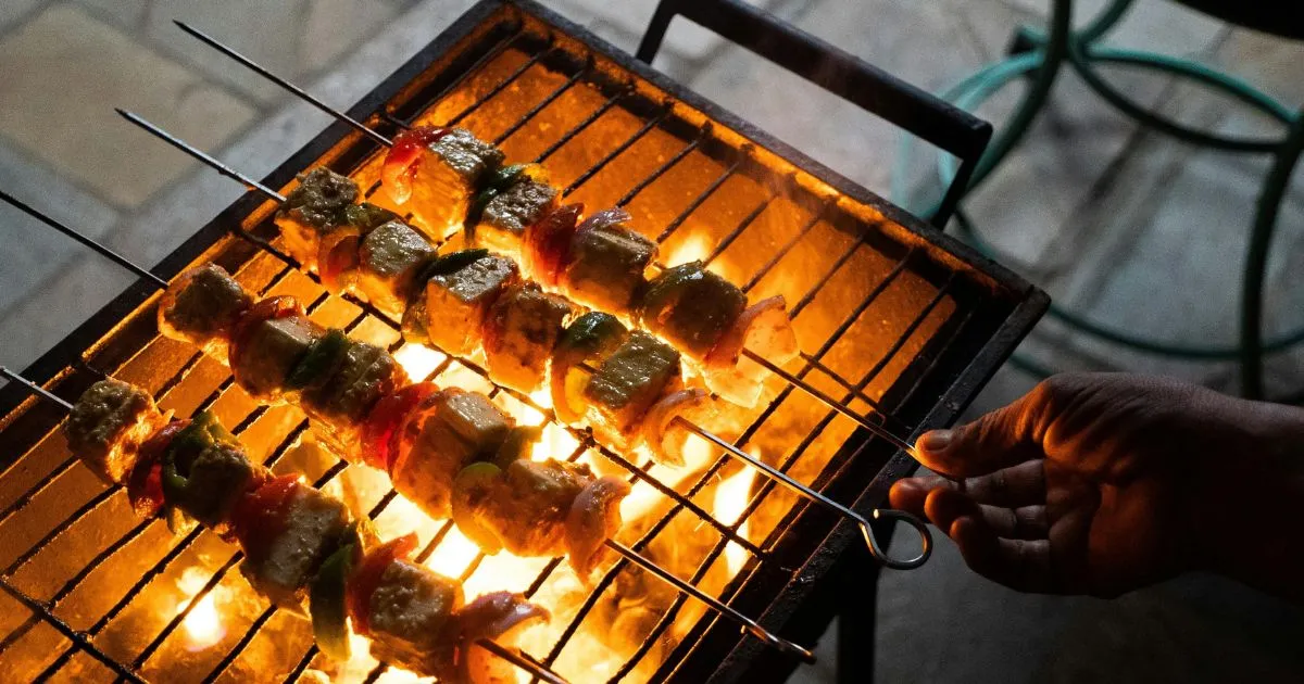 Bbq Party At Home With Preparations In The Driveway