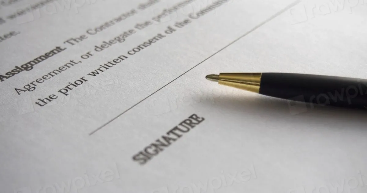 The Last Page Of A Contract Paper Where Signatures Are Needed The Last Page Of A Contract Paper Where Signatures Are Needed