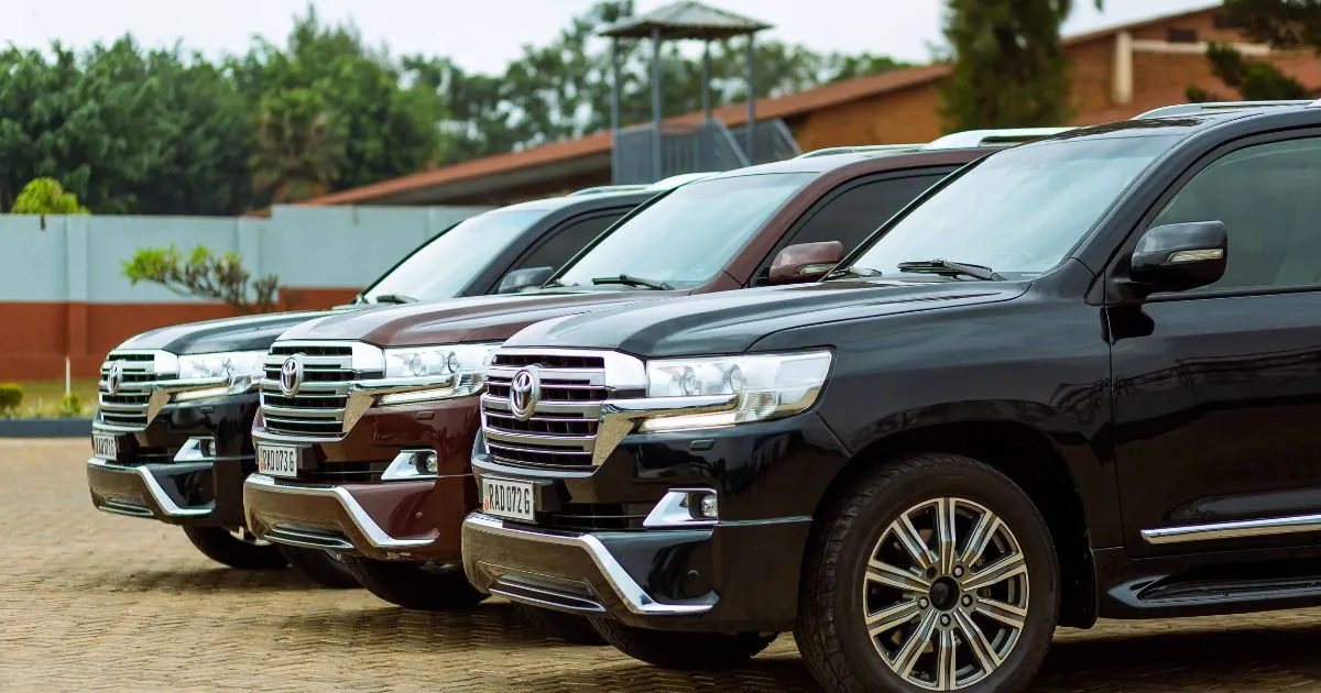 Three Land Cruisers In A Car Park Three Land Cruisers In A Car Park