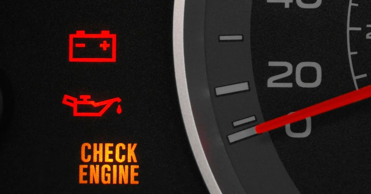 Warning Lights On The Dashboard Of A Car Showing Issues With The Vehicle