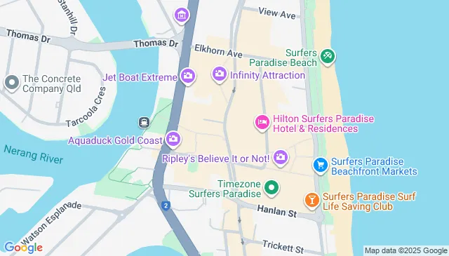 Secure underground car park 20 metres from Surfers North tram